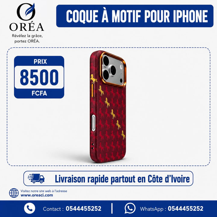 Coque à motif Orange-iPhone 17 pro max-Rouge