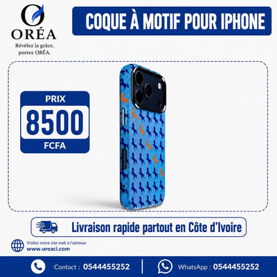 Coque à motif Orange-iPhone 17 pro max-Bleu